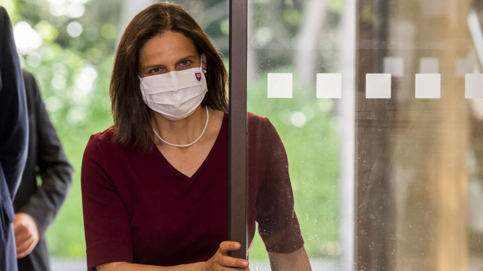 Na snímke ministerka spravodlivosti SR Mária Kolíková (Za ľudí) prichádza na 16. rokovanie vlády SR v Bratislave 16. júna 2021. FOTO TASR - Jaroslav Novák