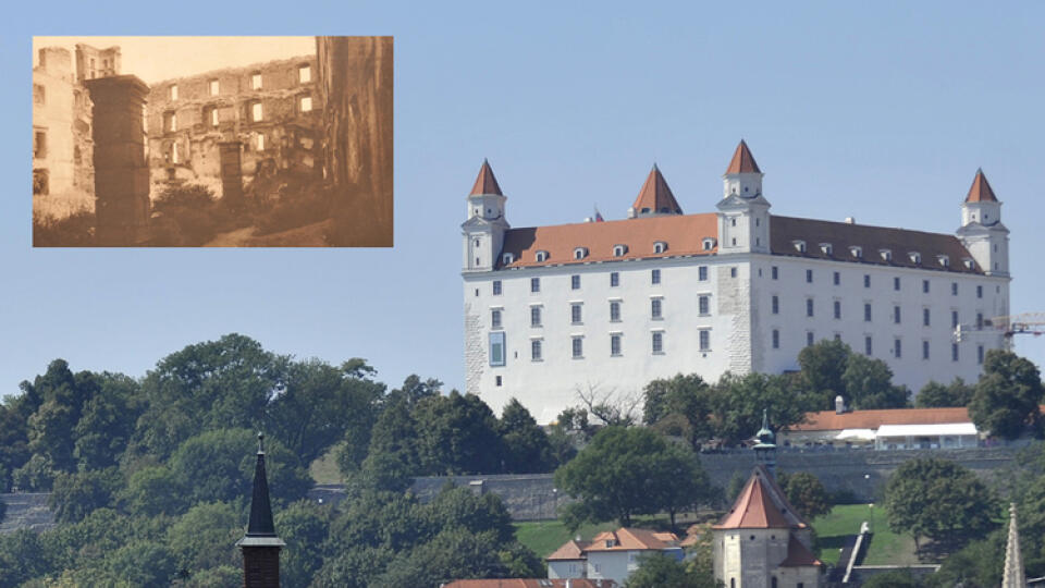 Bratislavský hrad po požiari vyzeral ako zrúcanina, no takto ho poznáme dnes.