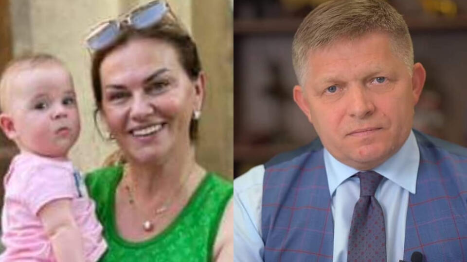 Monika Beňová s dcérou a Robert Fico.