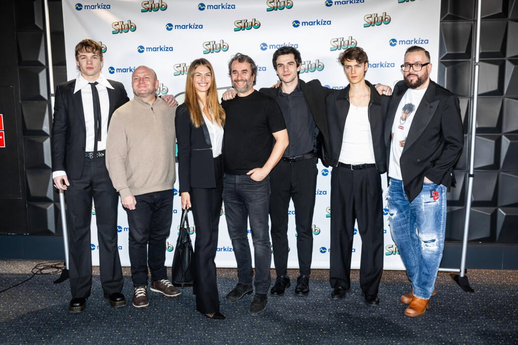 Premiéra denného televízneho seriálu “SĽUB” v Bratislave. Na snímke Jakub Švec, Gregor Hološka, Adriana Novakov, Vladimír Kobielsky, Kristián Baran, Kristián Macháček a Michal Borec.