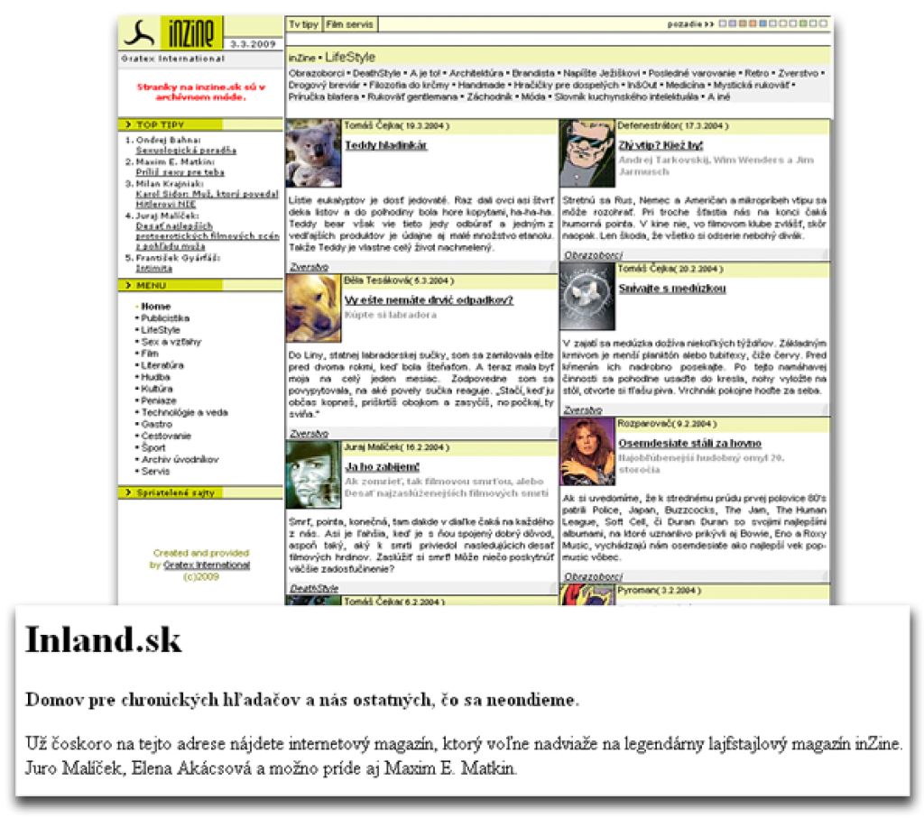 <b>Joj.sk chce zrejme vzkriesiť InZine. S Akácsovou, Pišťankom aj Matkinom</b>