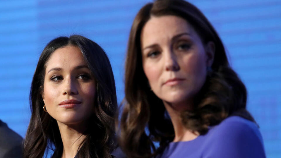 LONDON, ENGLAND - FEBRUARY 28: Meghan Markle (L) and Catherine, Duchess of Cambridge attend the first annual Royal Foundation Forum held at Aviva on February 28, 2018 in London, England. Under the theme 'Making a Difference Together', the event will showcase the programmes run or initiated by The Royal Foundation. (Photo by Chris Jackson - WPA Pool/Getty Images)