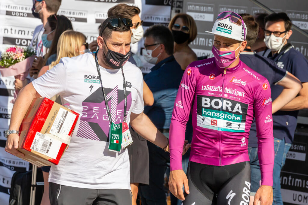 Peter Sagan s manažérom Gabrielem Uboldim.