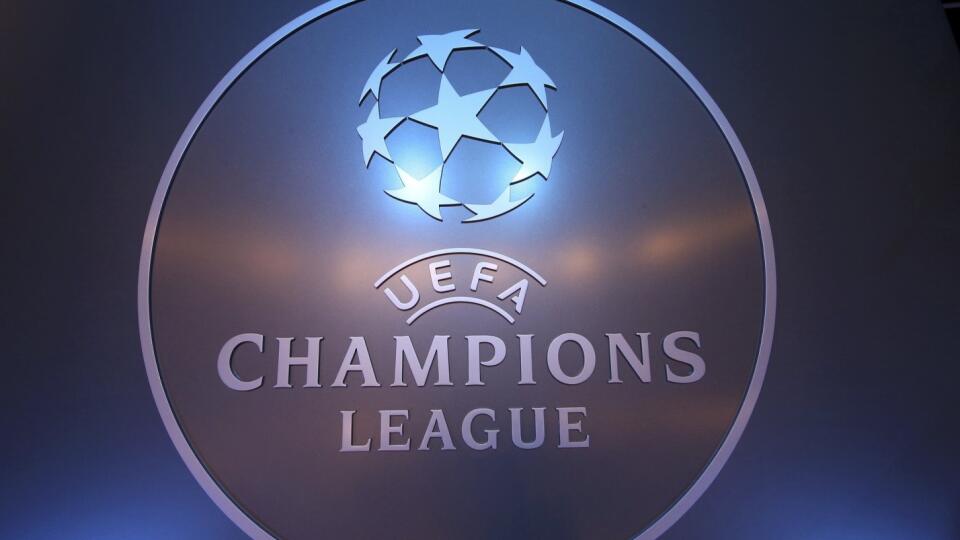 The UEFA logo is seen before the draw ceremony for the 2016/2017 Champions League Cup soccer competition at Monaco's Grimaldi Forum in Monaco