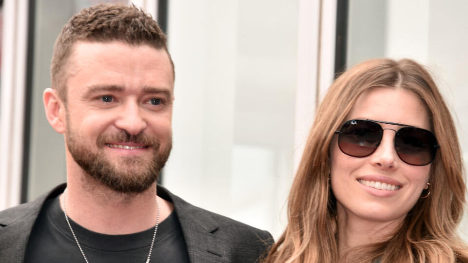 HOLLYWOOD, CA - APRIL 30:  Justin Timberlake and Jessica Biel attend the ceremony honoring NSYNC with a star on the Hollywood Walk of Fame on April 30, 2018 in Hollywood, California.  (Photo by Alberto E. Rodriguez/Getty Images)