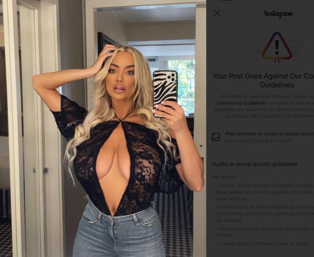 Tento záber Lindsey Instagram vymazal.