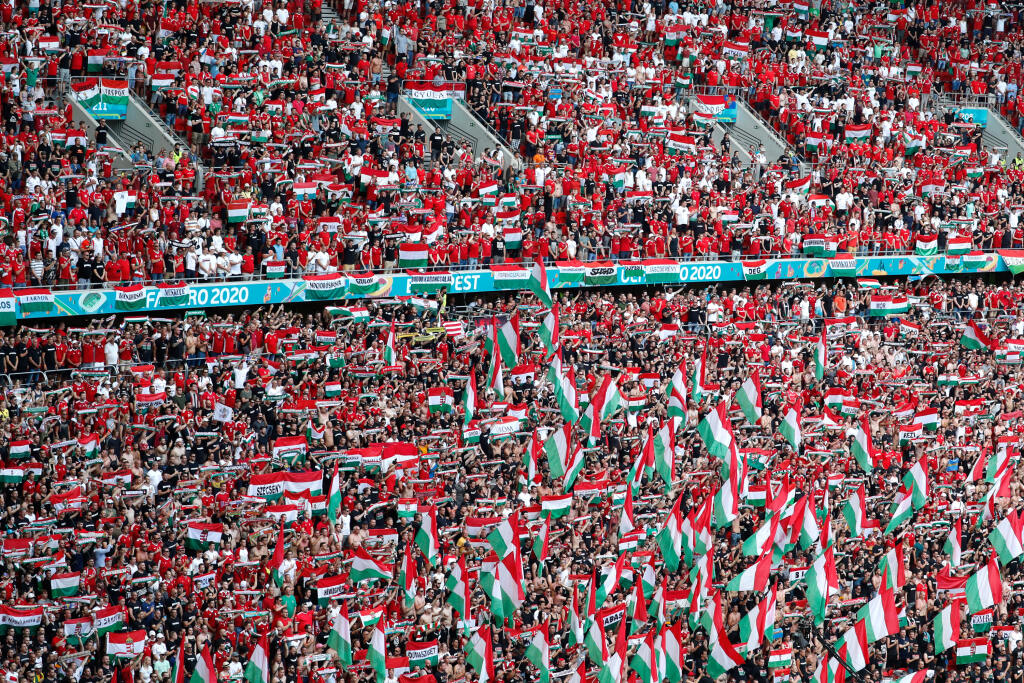 Aj proti Francúzsku boli tribúny v Budapešti plné fanúšikov.