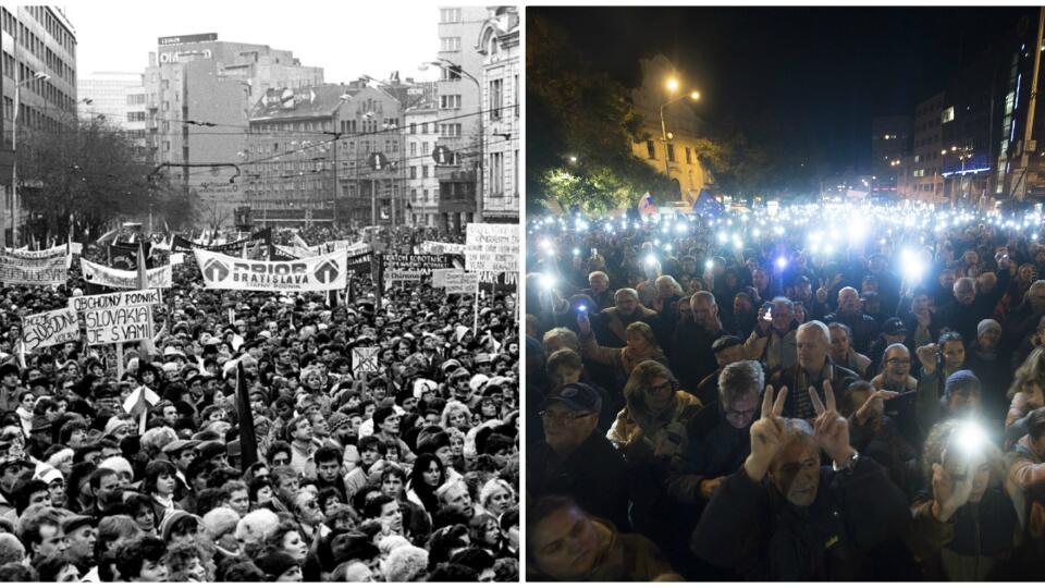 Porovnanie: Čo majú podobné a v čom sa líšia protesty v roku 1989 od tých dnešných?