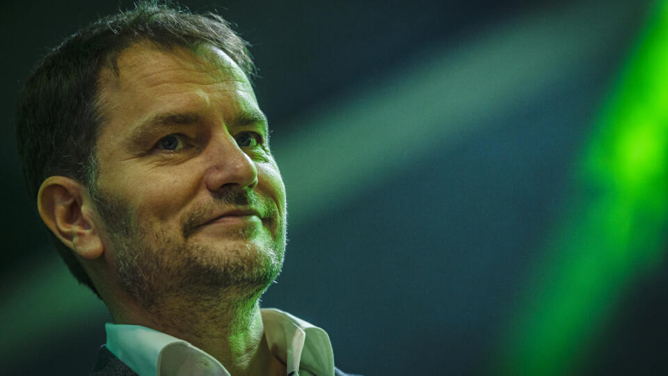 Na snímke Igor Matovič v centrále politickej strany OĽANO počas noci volieb do Národnej rady Slovenskej republiky, 29.2.2020