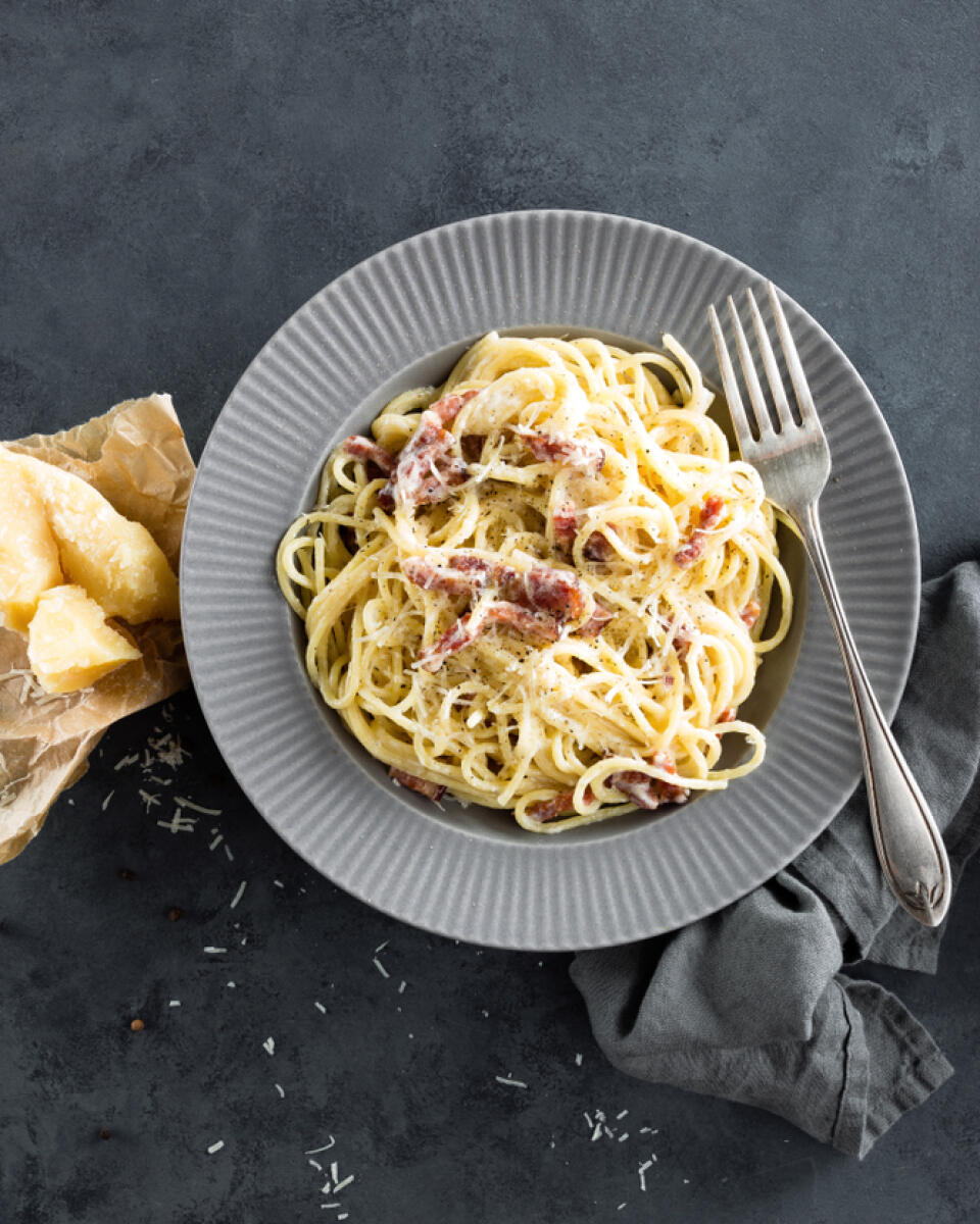 Špagety carbonara.