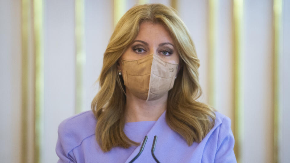 Na snímke prezidentka SR Zuzana Čaputová počas tlačovej konferencie k aktuálnej epidemiologickej situácii 23. júna 2021 v Bratislave. FOTO TASR - Jakub Kotian