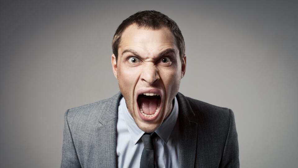 Angry businessman shouting