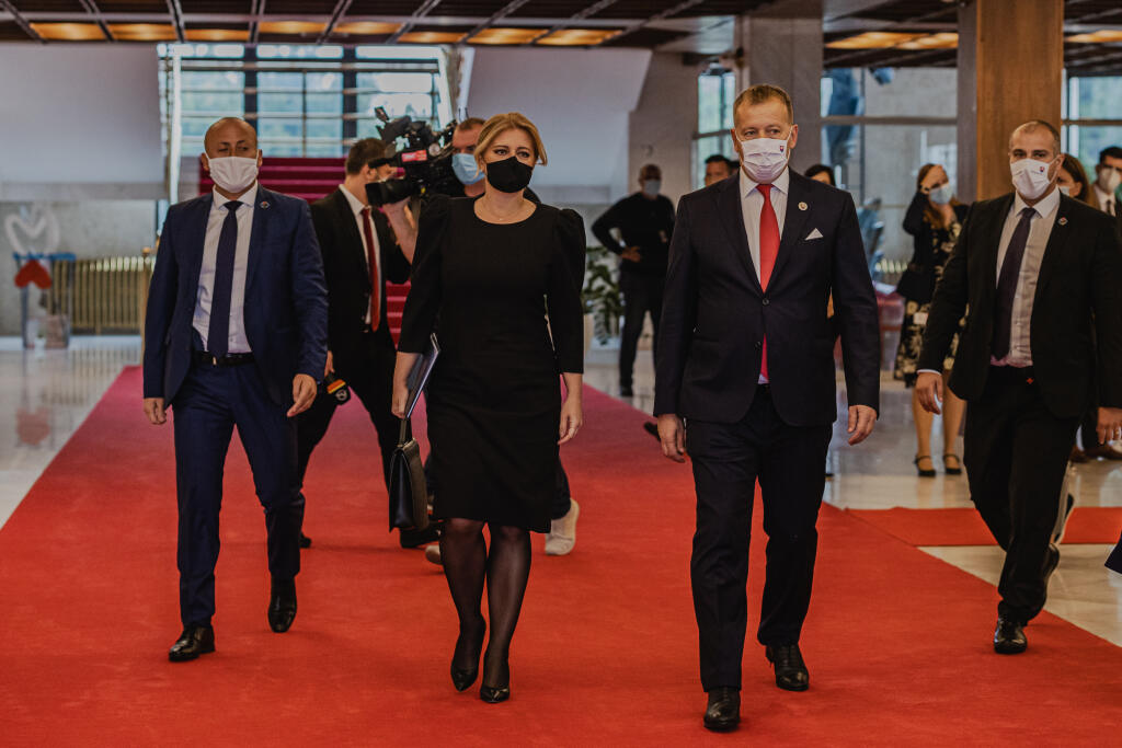 Prezidentka Slovenskej republiky Zuzana Čaputová vystúpila v Národnej rade Slovenskej republiky so Správou o stave republiky. Na snímke Prezidentka Slovenskej republiky Zuzana Čaputová a Predseda Národnej rady Slovenskej republiky Boris Kolllár.