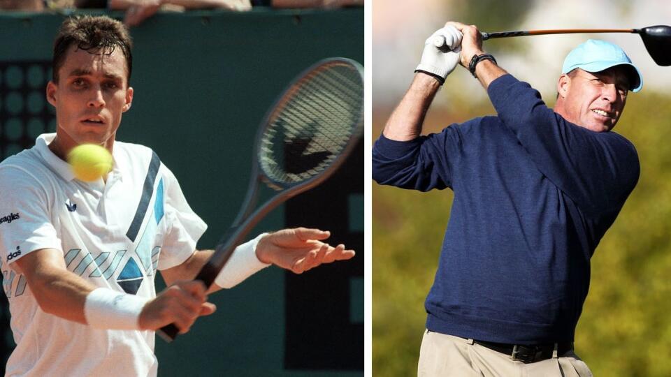 Ivan Lendl vo finále Roland Garros 1986 (vľavo) a dnes, keď sa venuje predovšetkým golfu.