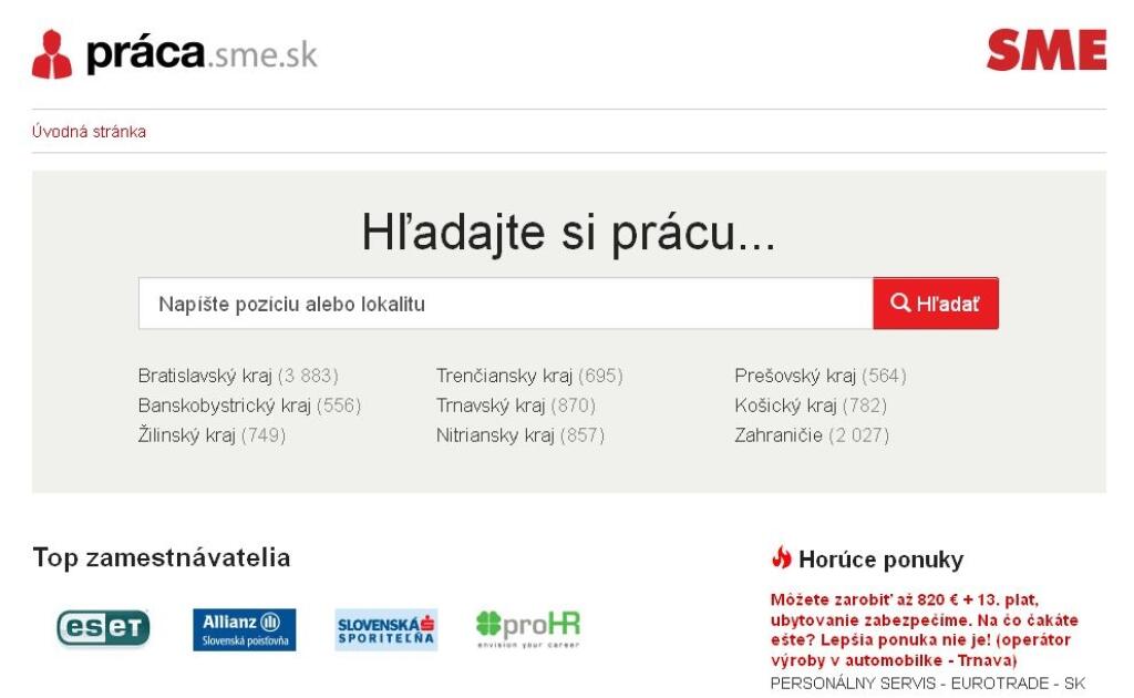 Sme.sk zavrelo vlastnú burzu práce. Spojilo sa s Profesiou
