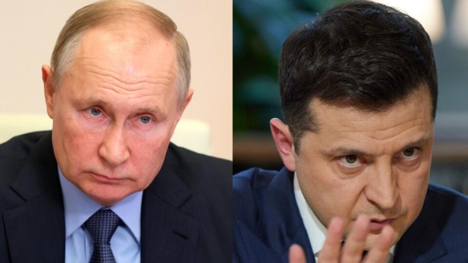 Volodymir Zelenskyj a Vladimir Putin