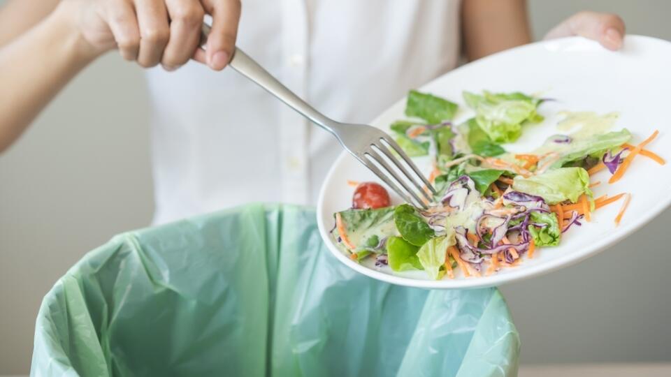 Compost,From,Leftover,Food,Asian,Young,Housekeeper,Woman,,Female,Hand
