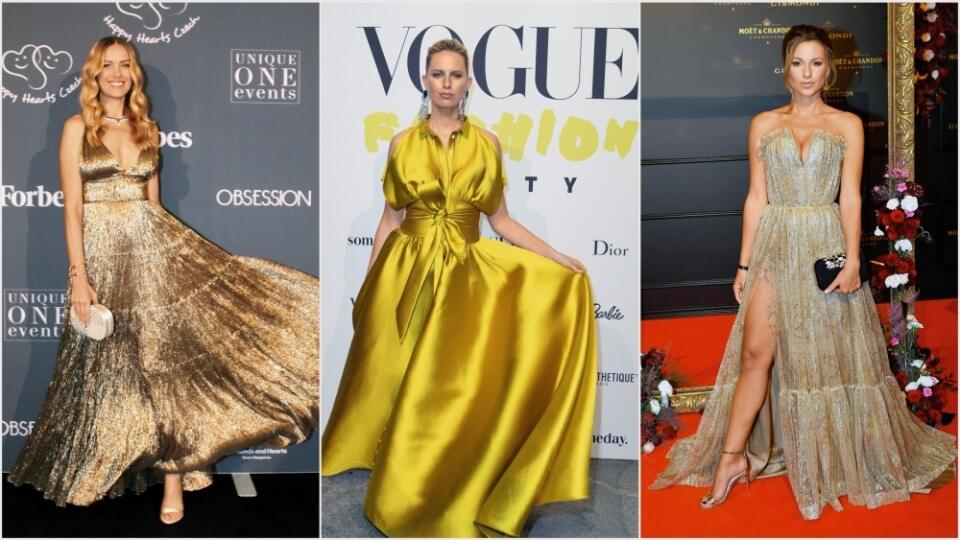 Veľká časť známych hviezd zvolila pri výbere outfitu zlatú farbu.