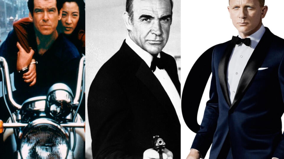 Pierce Brosnan, Sean Connery a Daniel Craig.