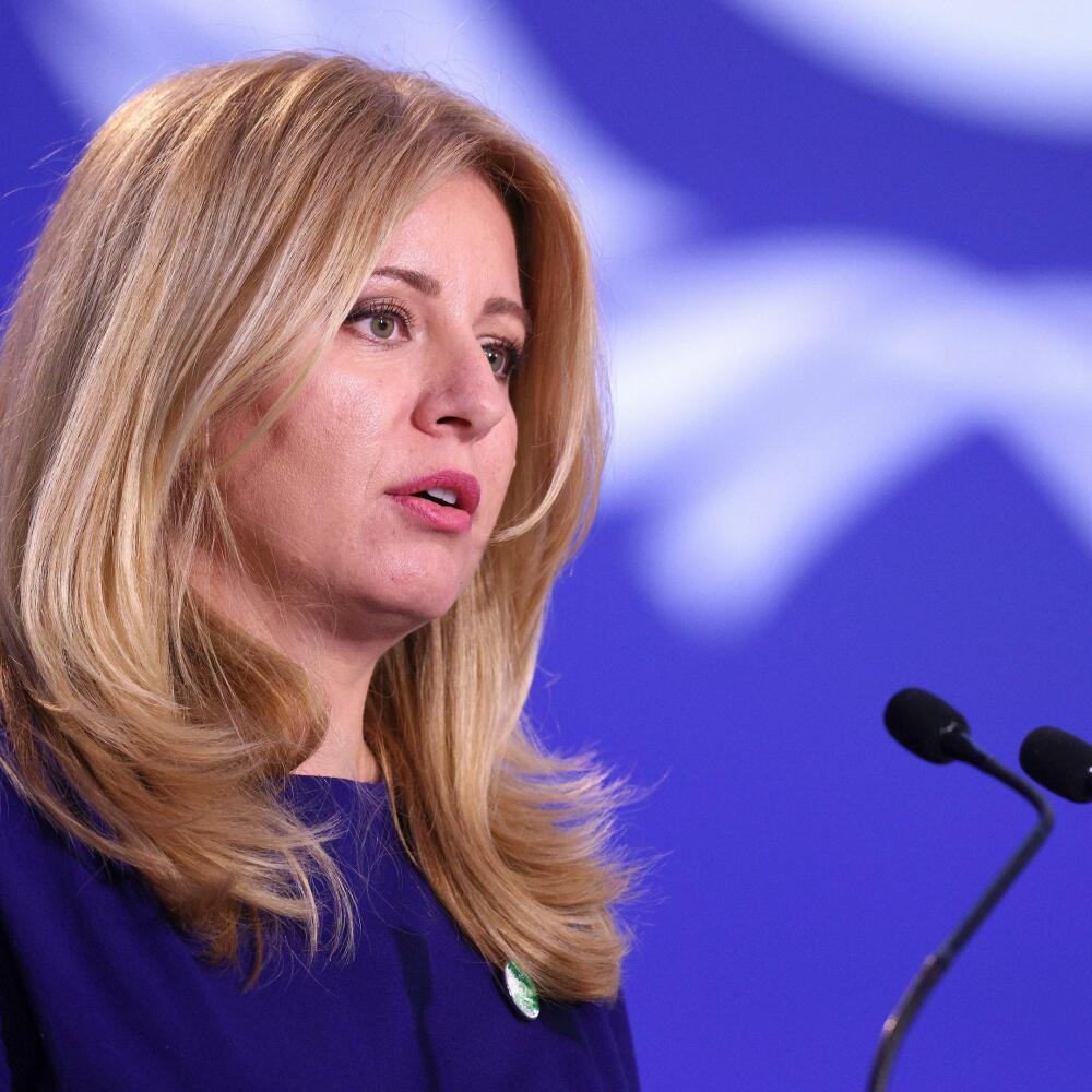 Prezidentka SR Zuzana Čaputová počas prejavu na klimatickom summite COP26 v Glasgowe 2. novembra 2021