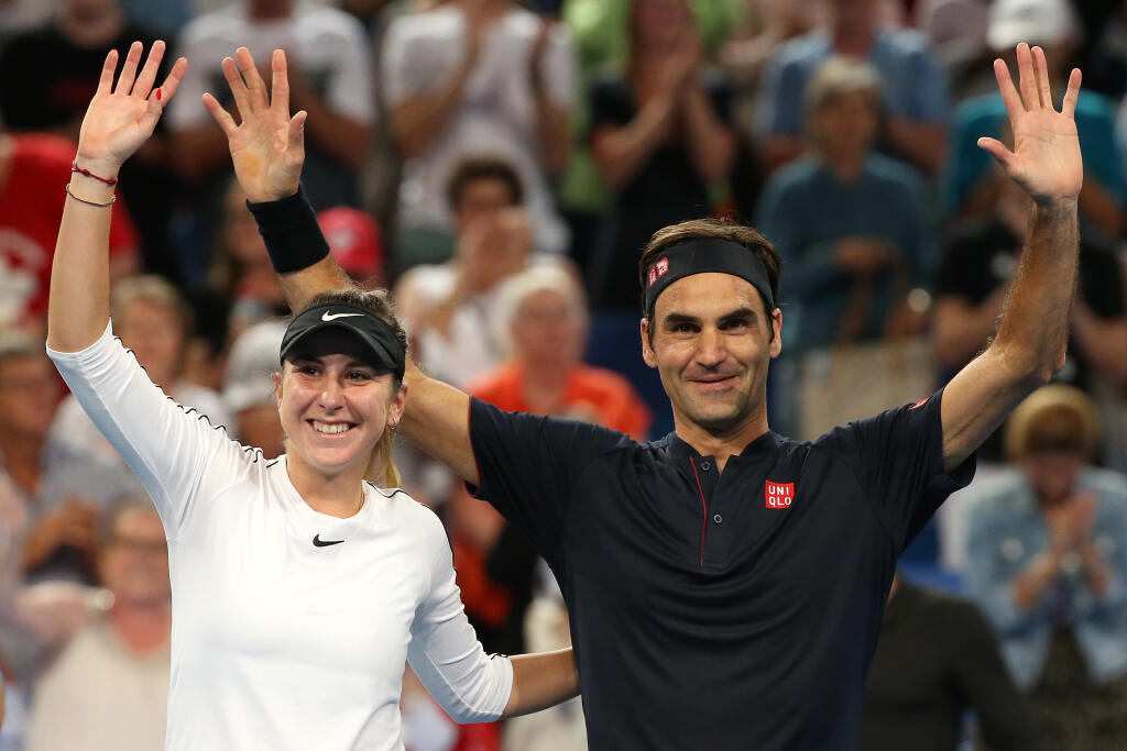 Belinda Benčičová a Roger Federer.