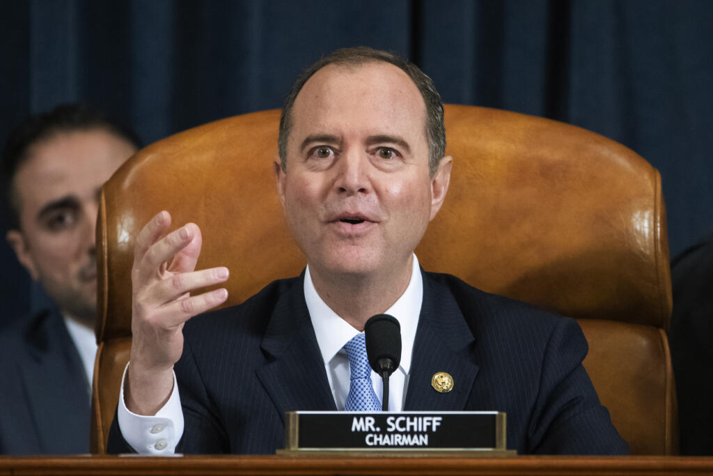 WA 12 Washington - Predseda výboru americkej Snemovne reprezentantov pre tajné služby Adam Schiff začal verejné vypočúvanie v rámci vyšetrovania, ktoré môže viesť k impeachmentu (ústavnej obžalobe) voči prezidentovi Donaldovi Trumpovi v sídle amerického Kongresu vo Washingtone 13. novembra 2019. FOTO TASR/AP

House Intelligence Committee Chairman Adam Schiff of Calif., speaks during the House Intelligence Committee on Capitol Hill in Washington, Wednesday, Nov. 13, 2019, in the first public impe