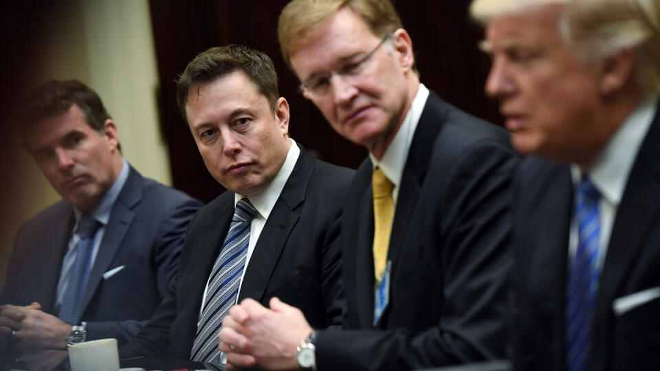 Elon Musk a Donald Trump v Bielom dome