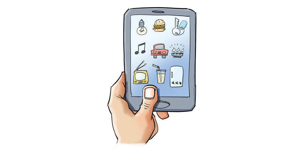 mobil, tablet, ilustracia
