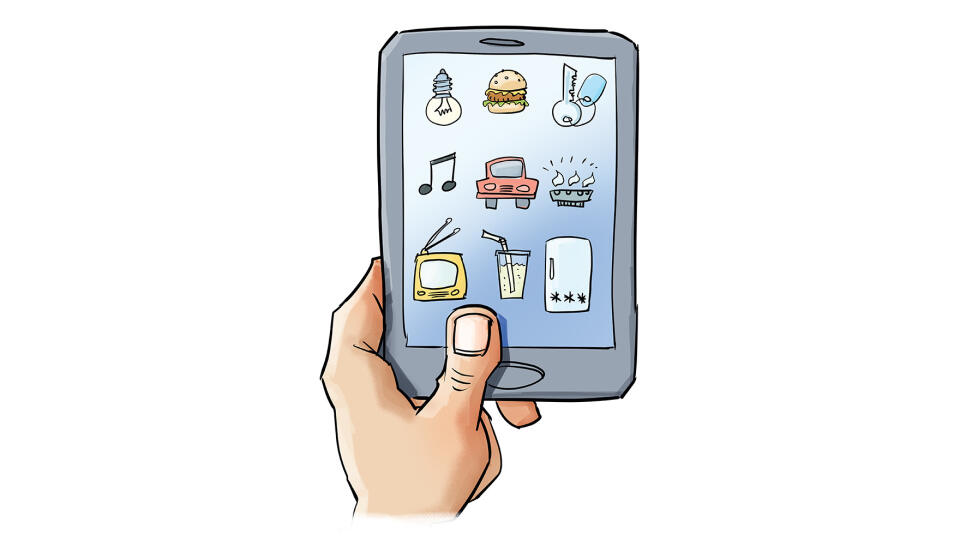 mobil, tablet, ilustracia