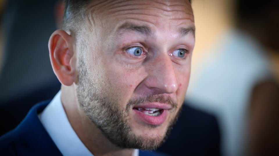 Na snímke minister vnútra SR Matúš Šutaj Eštok (Hlas-SD) odpovedá na otázky novinárov pred 49. rokovaním vlády SR v Bratislave v stredu 18. septembra 2024. FOTO TASR - Jaroslav Novák