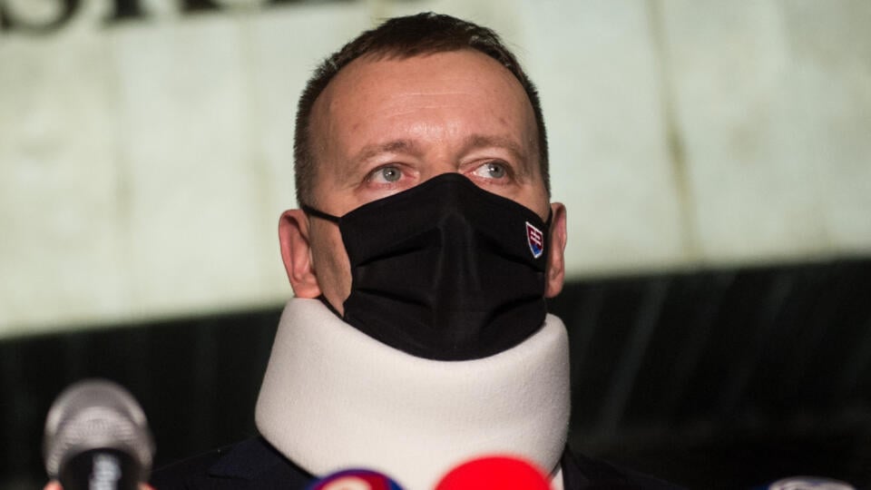 Na snímke predseda NR SR a predseda koaličnej strany Sme Rodina Boris Kollár počas brífingu s novinármi po skončení rokovania koaličnej rady 3. marca 2021 v Bratislave. FOTO TASR - Martin Baumann