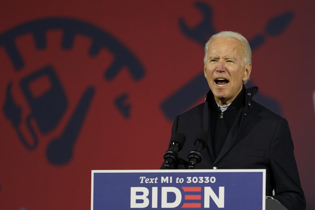 Demokratický kandidát Joe Biden.