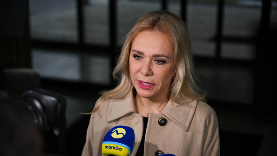 Na snímke podpredsedníčka vlády a ministerka hospodárstva SR Denisa Saková (Hlas-SD) počas príchodu na 14. rokovanie vlády SR 1. februára 2024 v Bratislave. FOTO TASR - Pavol Zachar