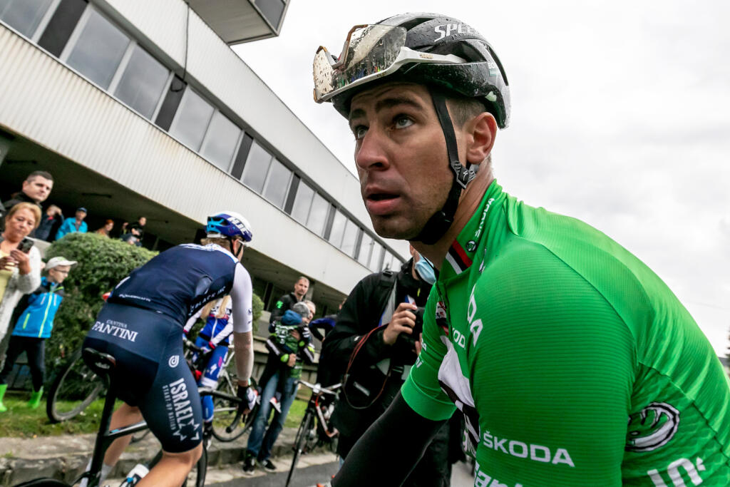Na snímke je Peter Sagan v cieli tretej etapy cyklistických pretekov Okolo Slovenska v Považskej Bystrici.