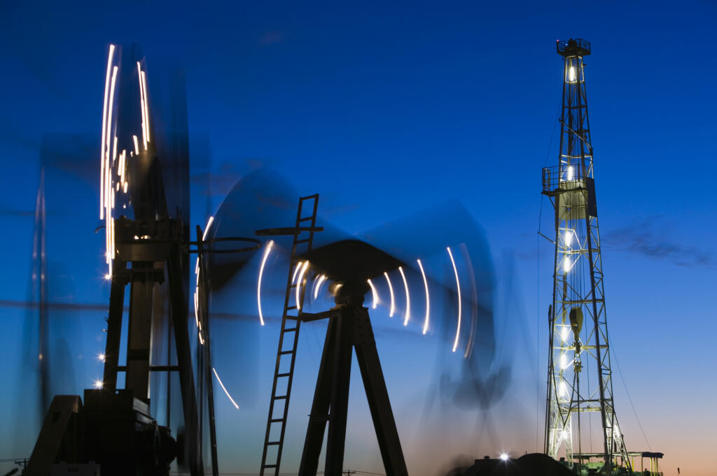 USA, Texas, Midland, Permian Basin Petroleum Museum, dusk