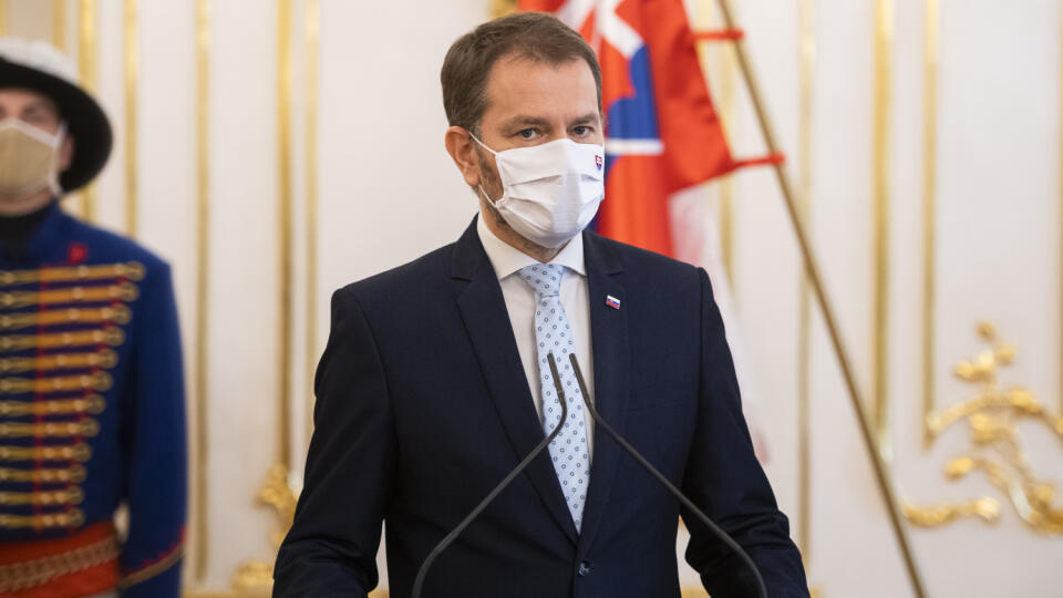 Na snímke predseda vlády SR Igor Matovič počas tlačovej konferencie k záverom utorkového stretnutia s prezidentkou SR Zuzanou Čaputovou, v stredu 4. novembra 2020 v Bratislave. FOTO TASR - Jaroslav Novák