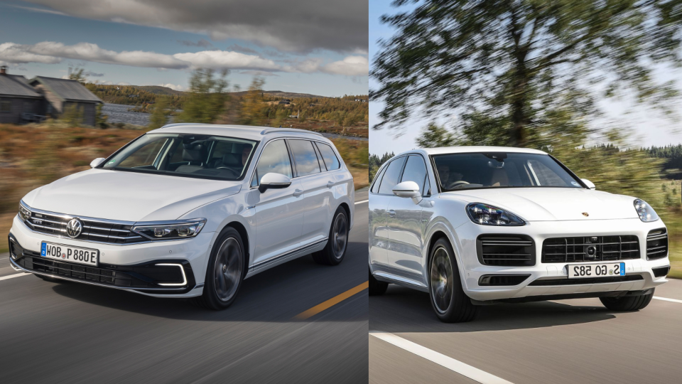Volkswagen Passat a Porsche Cayenne