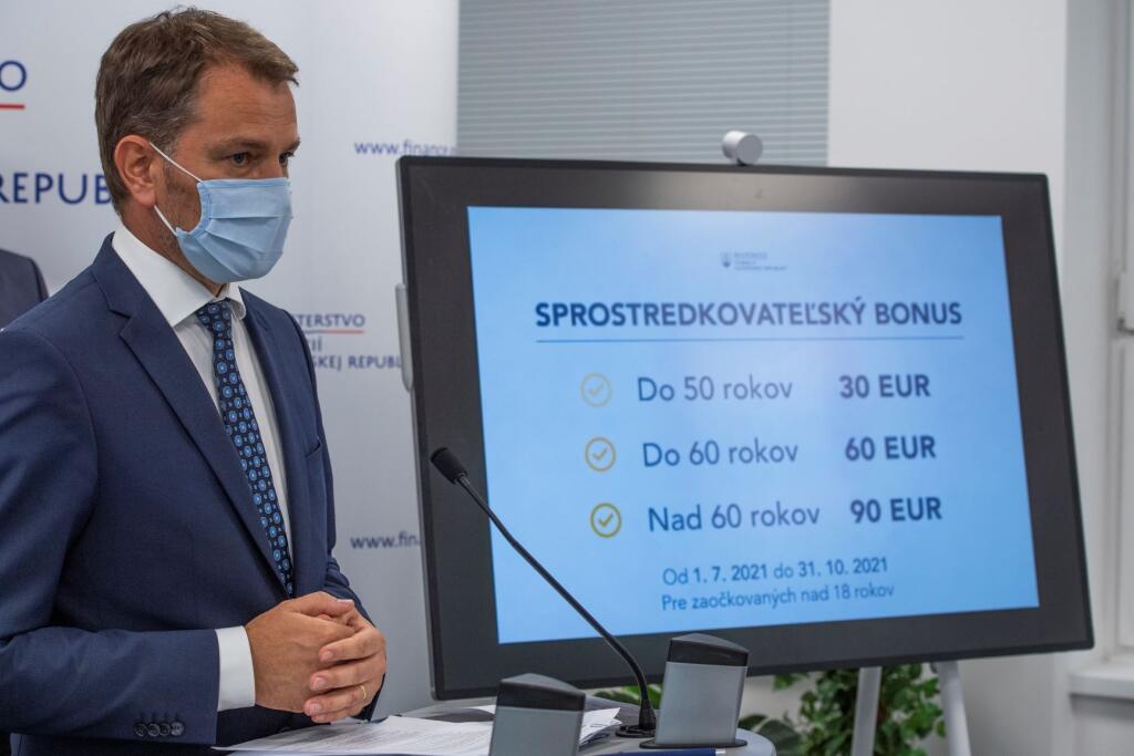 Na snímke podpredseda vlády a minister financií SR Igor Matovič (OĽaNO) počas tlačovej konferencie k podpore očkovania proti Covid-19