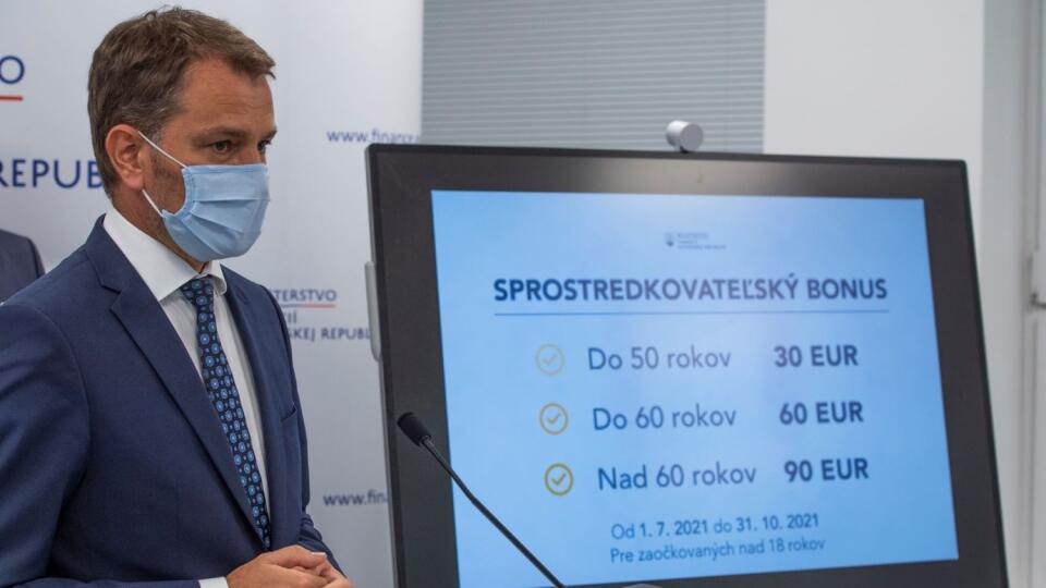 Na snímke podpredseda vlády a minister financií SR Igor Matovič (OĽaNO) počas tlačovej konferencie k podpore očkovania proti Covid-19