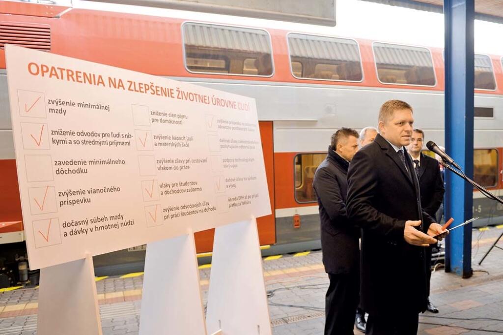 SR premiér Fico vlaky zľavy pracujúci spustenie BAX