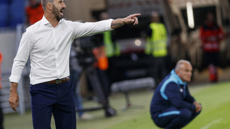 Na snímke Martin Ševela počas zápasu 1. predkola Ligy majstrov medzi ŠK Slovan Bratislava a FK Sutjeska Nikšič.