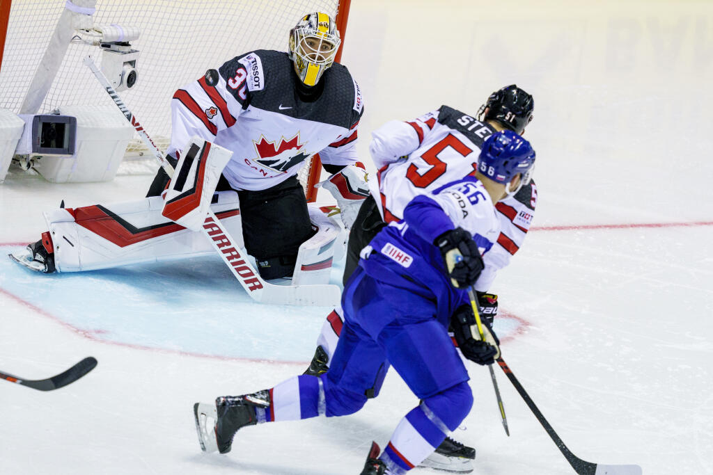 Na snímke Matt Murray počas zápasu A skupiny hokejových Majstrovstiev sveta IIHF 2019 medzi reprezentáciami Slovenska a Kanady.