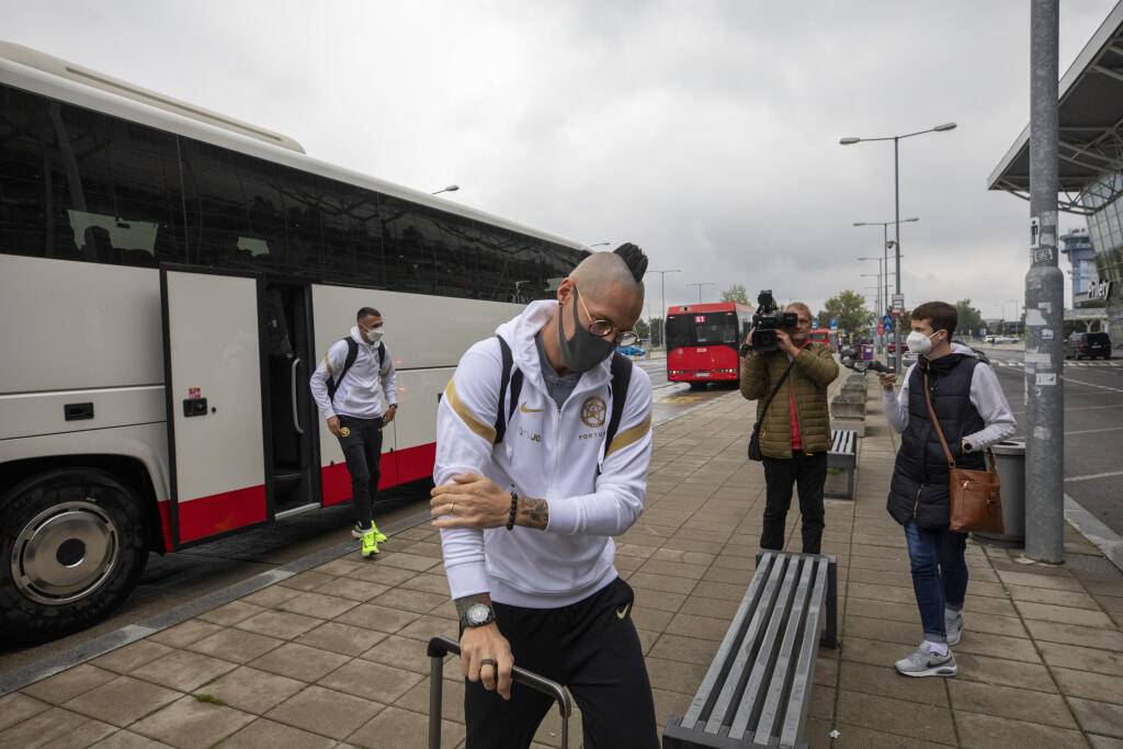 Kapitán Marek Hamšík vyzeral byť v dobrej nálade.
