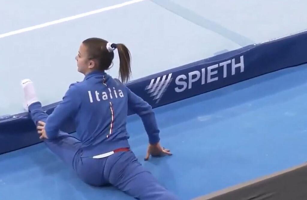 Takto sa počas olympiády rozcvičovala Talianka Meneghi.