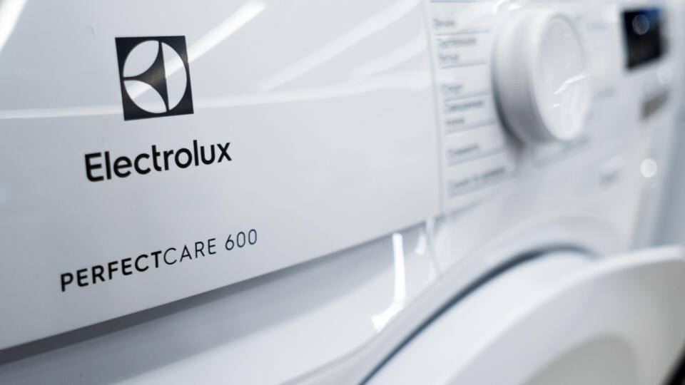 An Electrolux washing machine for sale in a store