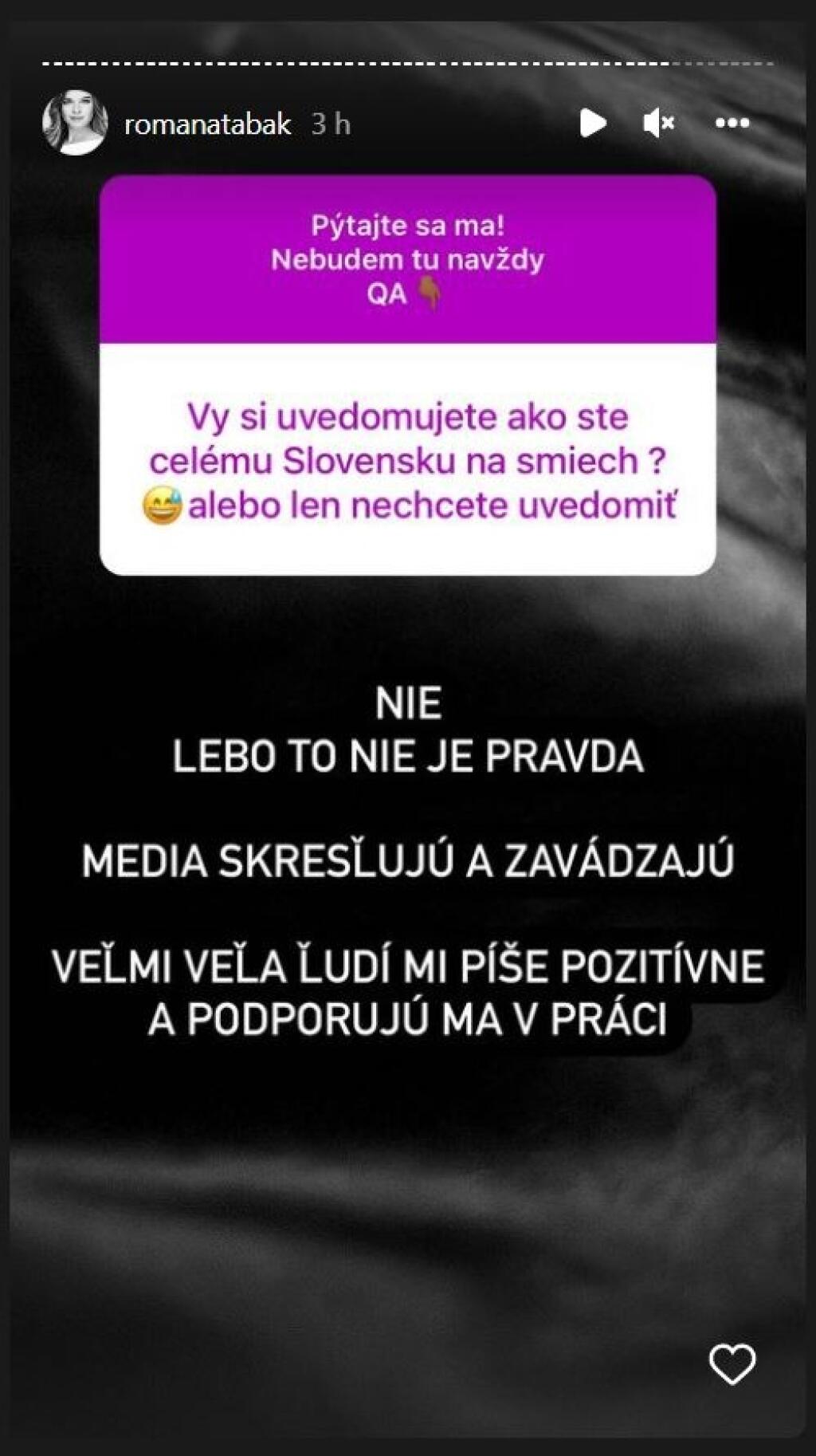 Tabák odpovedala aj na nepríjemné otázky.