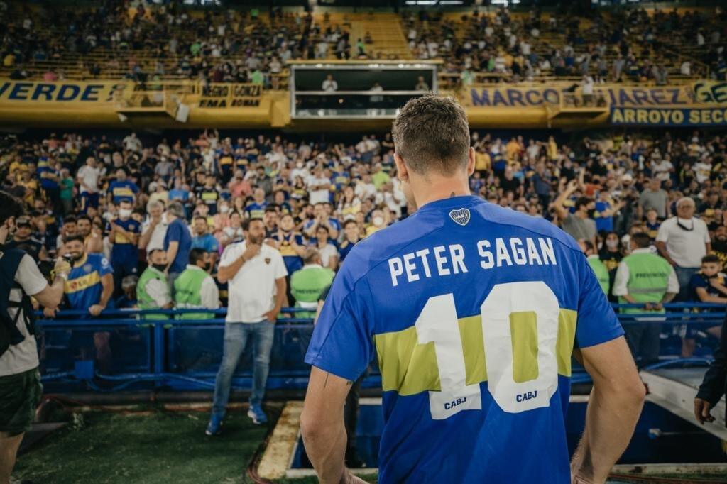 Peter Sagan na štadióne Boca Juniors.