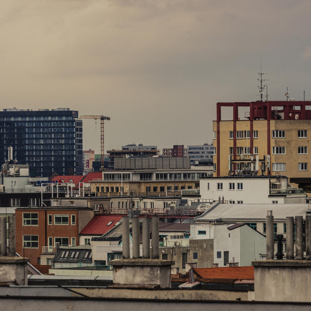 Na snímke pohľad na výškovú zástavbu na území bratislavského downtownu,.
