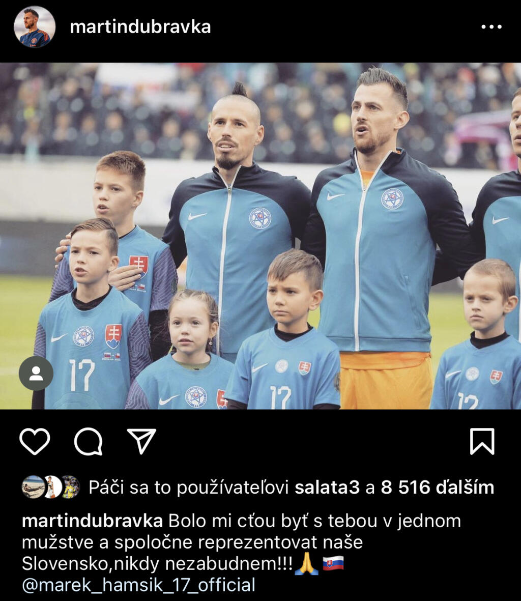 Brankár Martin Dúbravka pre zmenu odkázal Marekiarovi, že mu bolo cťou s ním reprezentovať Slovensko.
