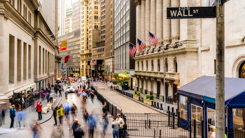 Manhattan,,New,York.,Usa,Famous,Wall,Street,And,The,Building